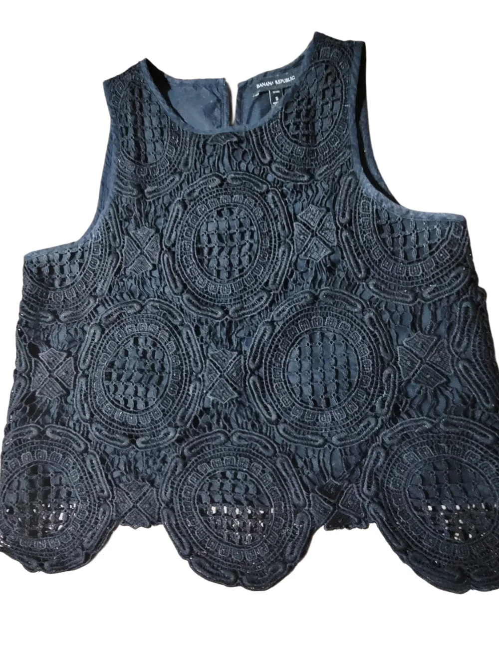 Banana Republic Black Crochet Crop Tank